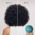 Before and after results of using Moroccanoil Frizz Shield Spray