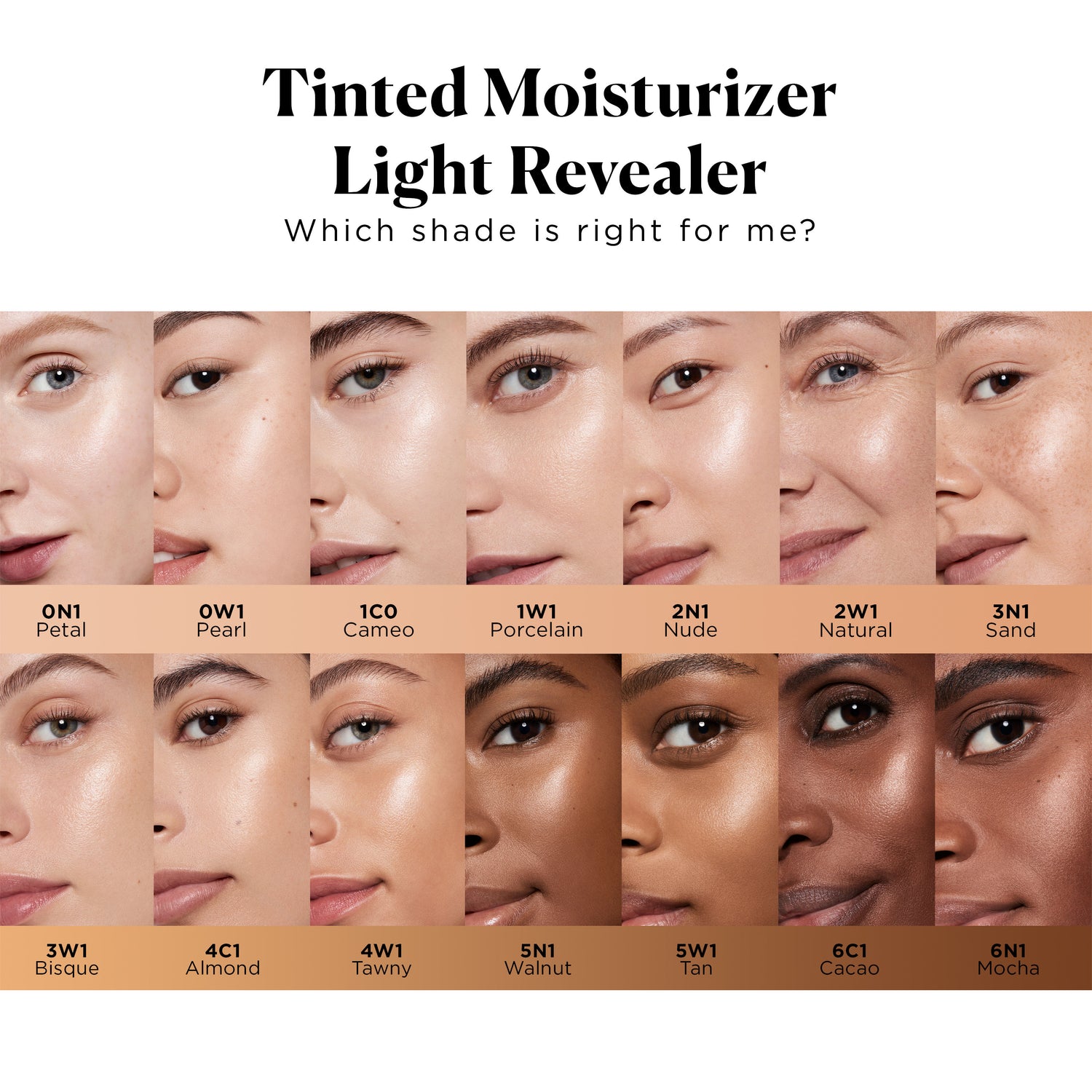 A shade comparison of Laura Mercier Tinted Moisturizer Light Revealer Natural Skin Illuminator Broad Spectrum SPF 25