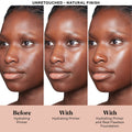 Before and after results of using Laura Mercier Pure Canvas Primer Hydrating