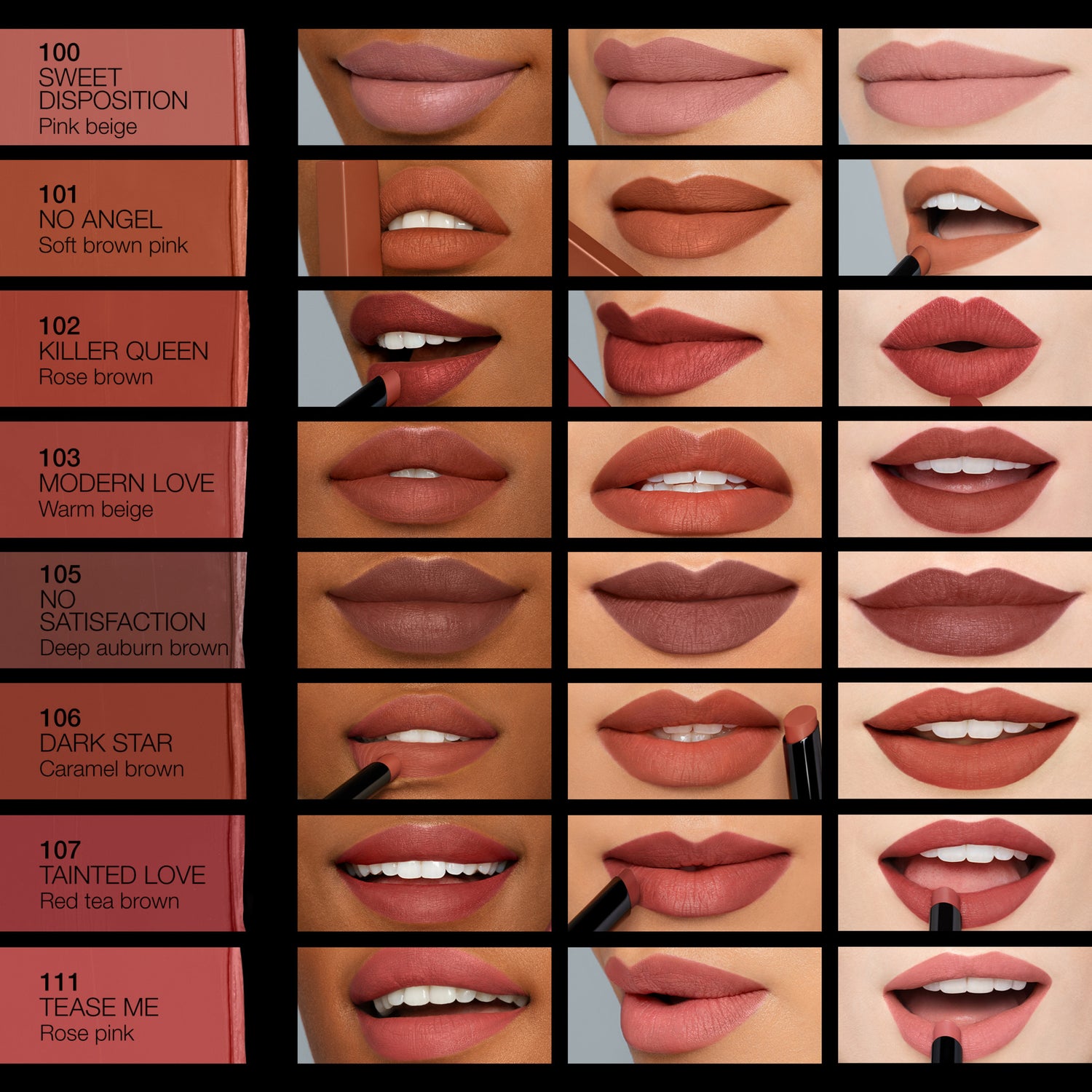 Nars Powermatte Lipstick group swatch image . This product is in the color berry