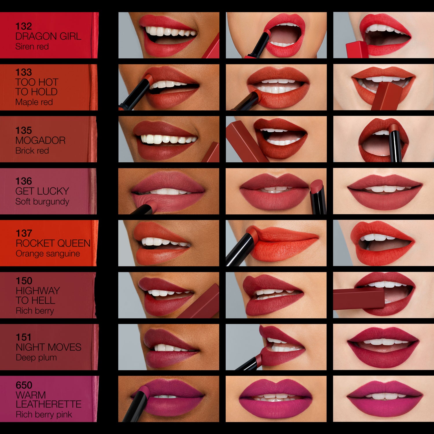 Nars Powermatte Lipstick group swatch image 3 . This product is in the color berry