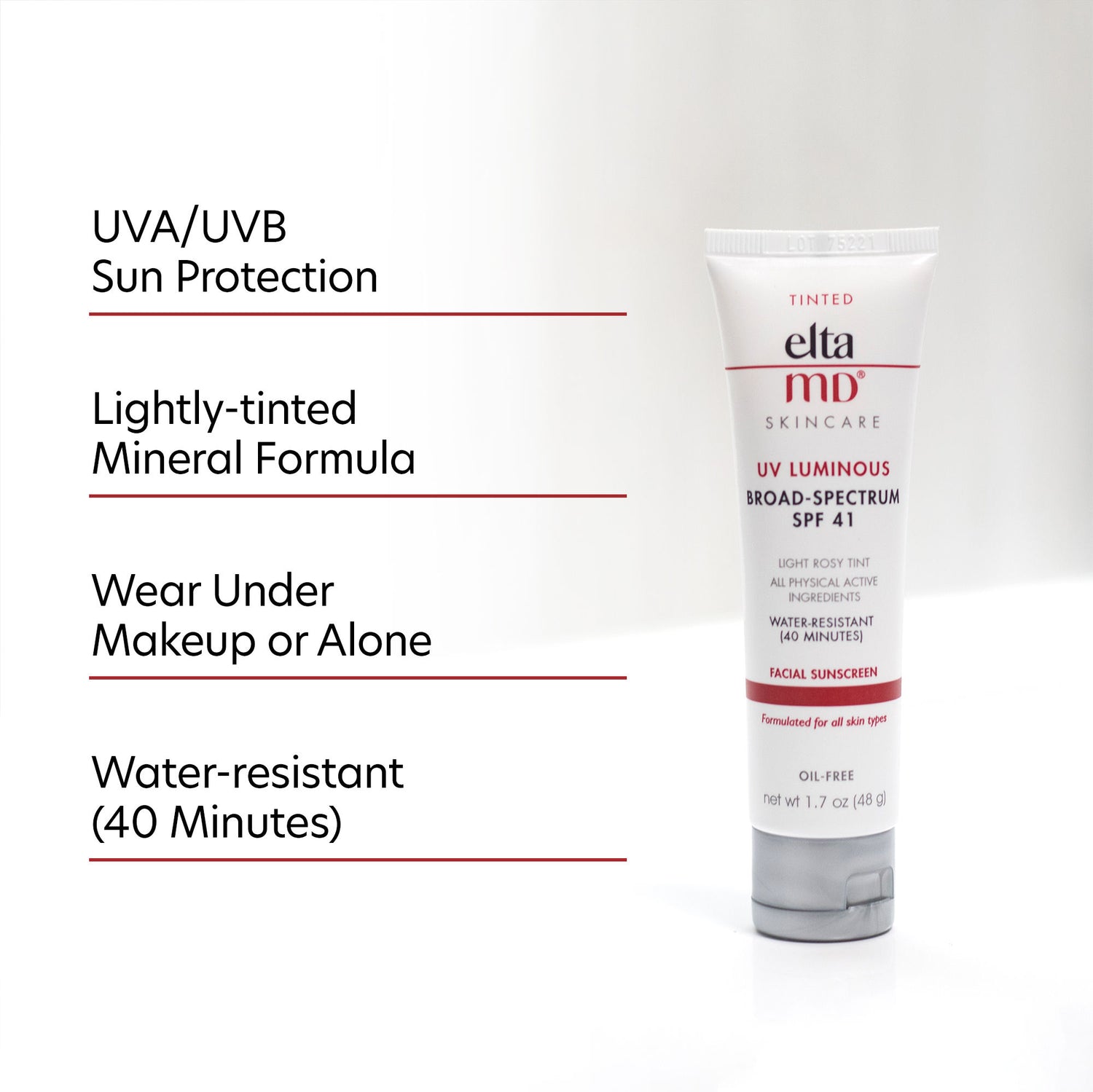 Information related to EltaMD UV Luminous Broad Spectrum SPF 41