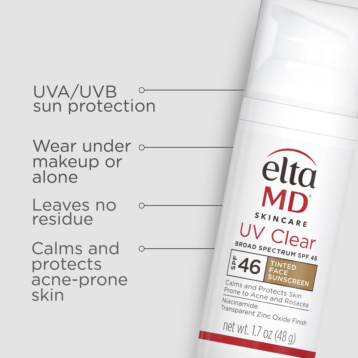 Information related to EltaMD UV Clear Tinted Broad-Spectrum Facial Sunscreen SPF 46