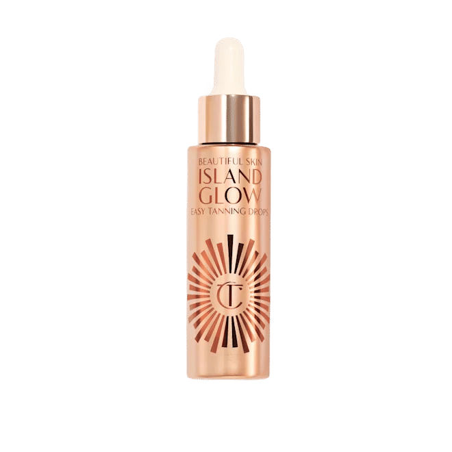 Image of a closed Charlotte Tilbury Beautiful Skin Island Glow Easy Tanning Drops