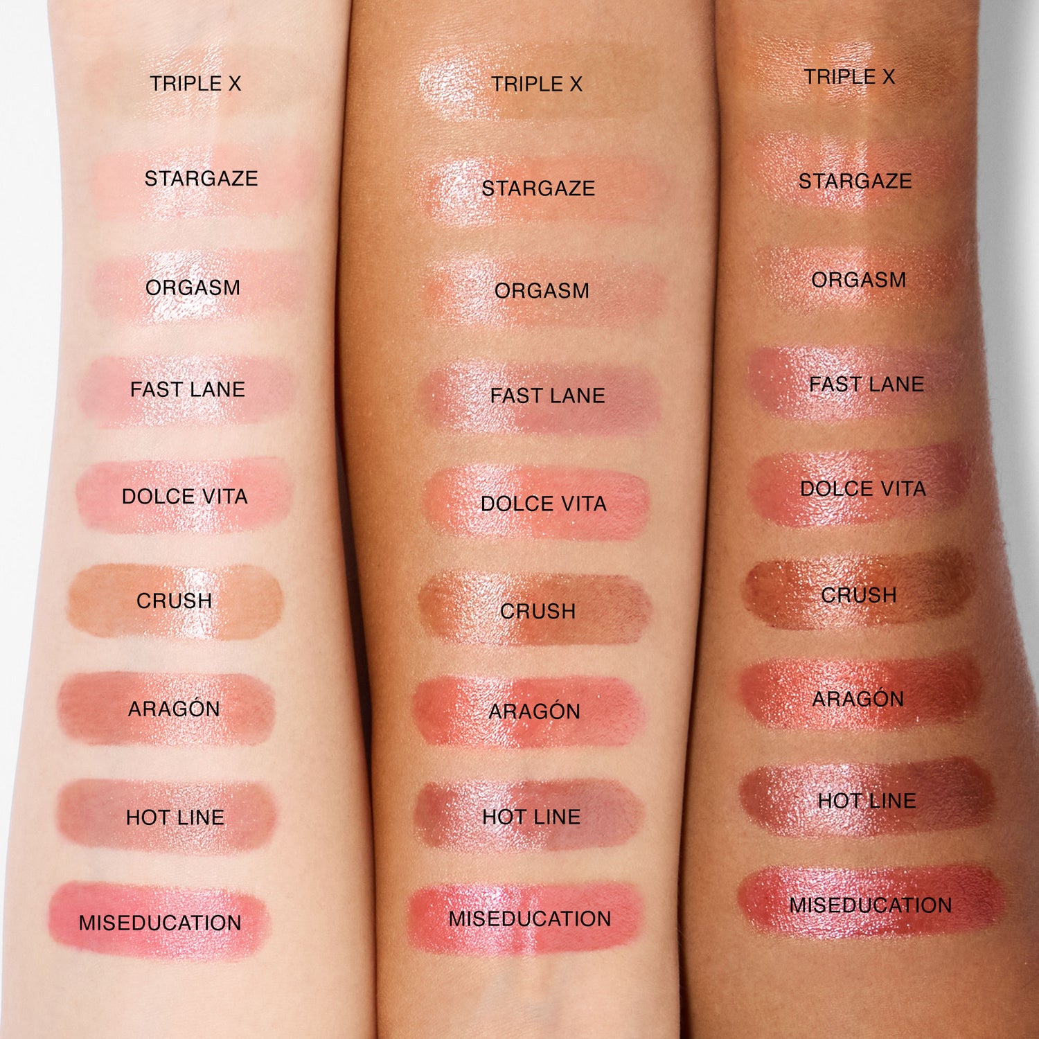 An arm swatch of Nars Afterglow Lip Balm