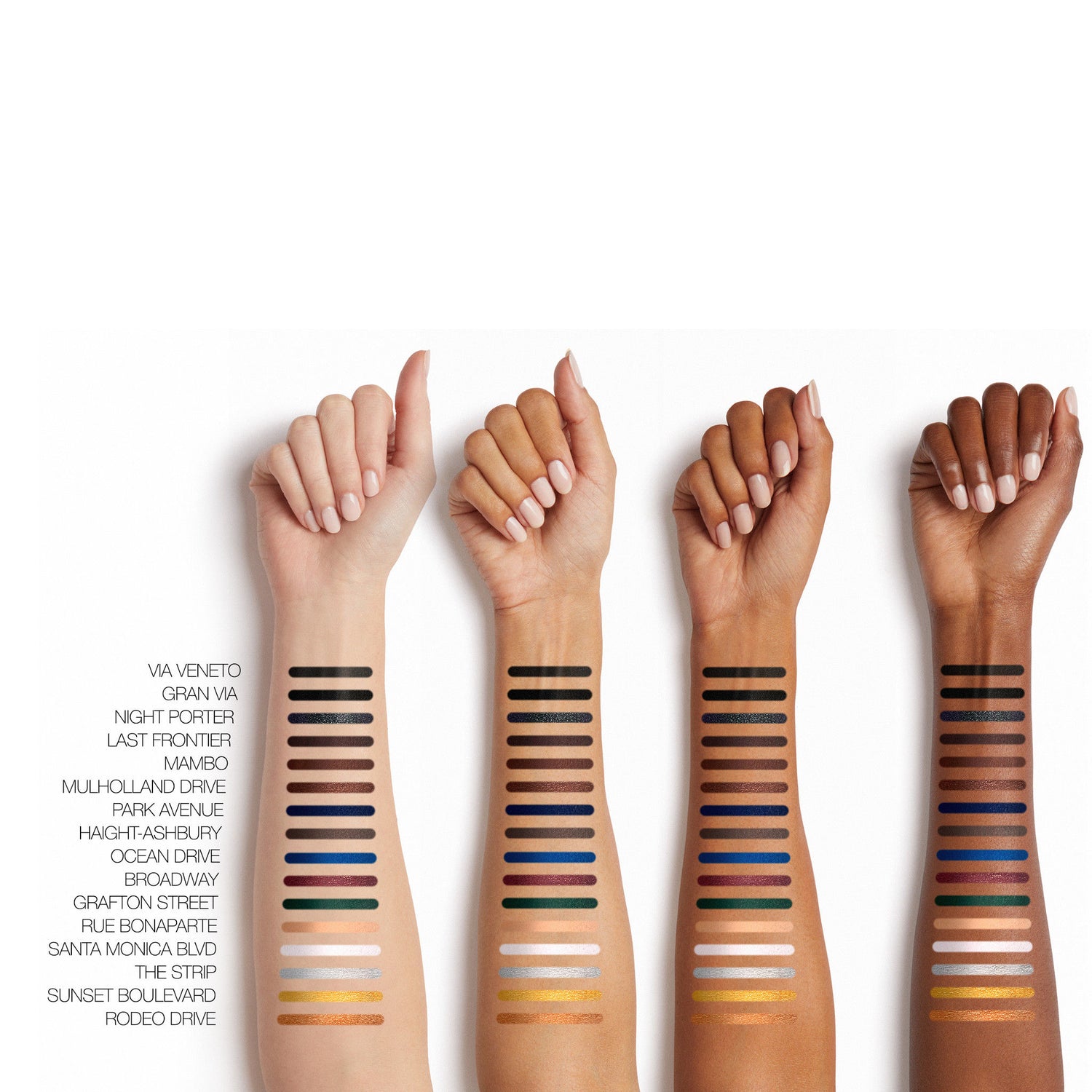 Group swatch image of Nars High-Pigment Longwear Eyeliner