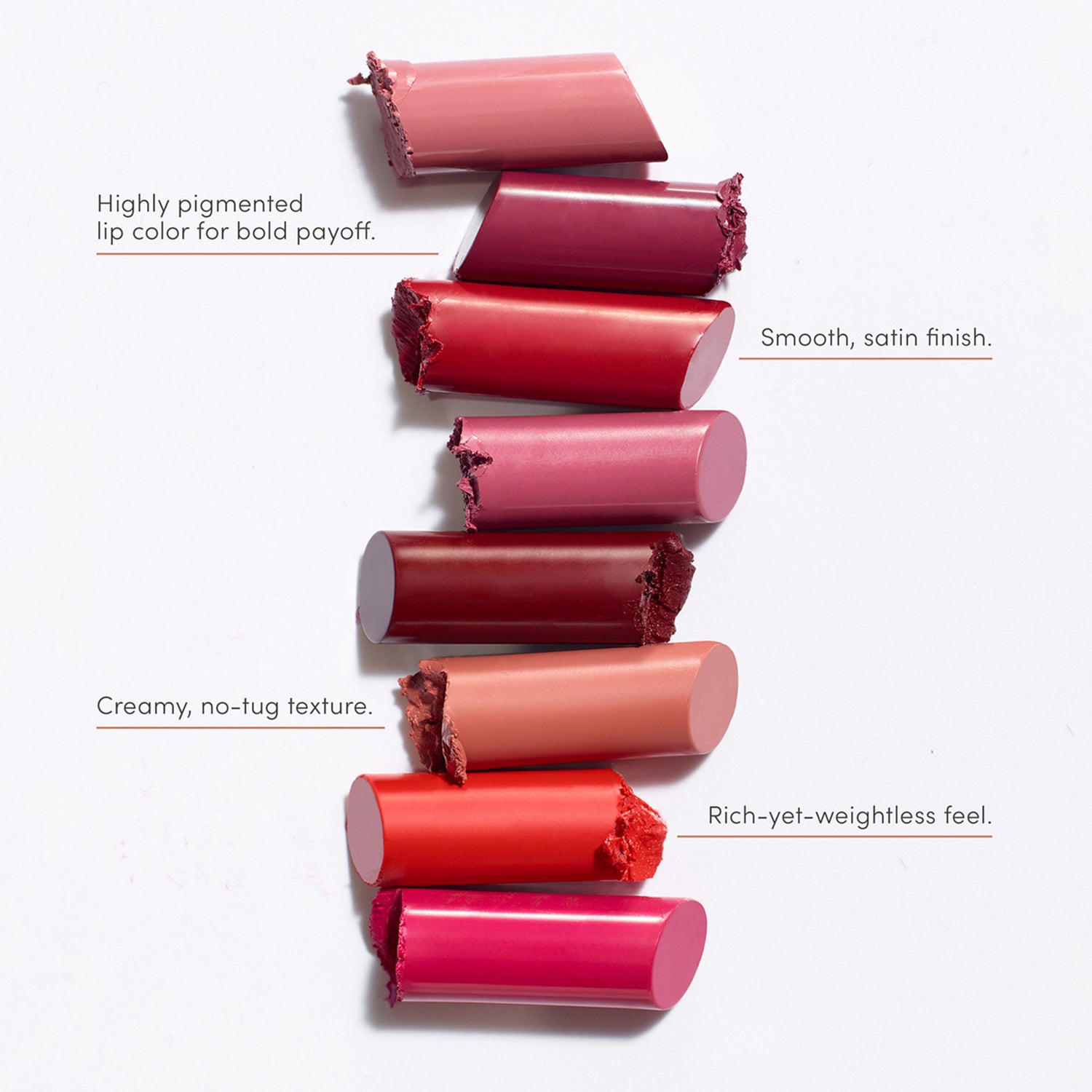 Jane Iredale ColorLuxe Hydrating Cream Lipstick group swatch image . This product is in the color pink