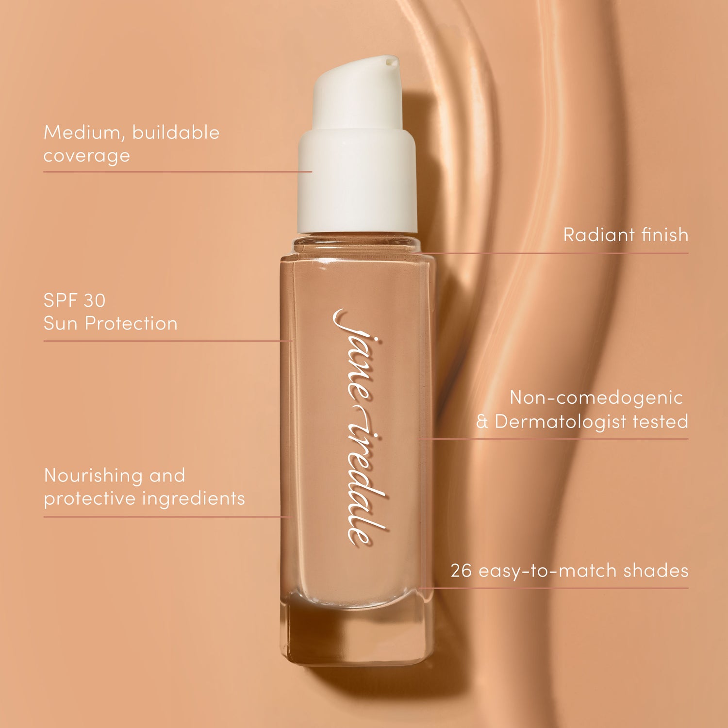An arm swatch of Jane Iredale Skintuition SPF 30 Radiance-Boosting Liquid Foundation variant: 10 Fair 