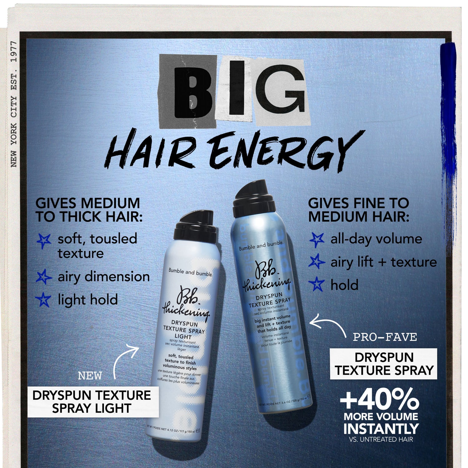 Information related to Bumble and Bumble Thickening Dryspun Texture Spray Light