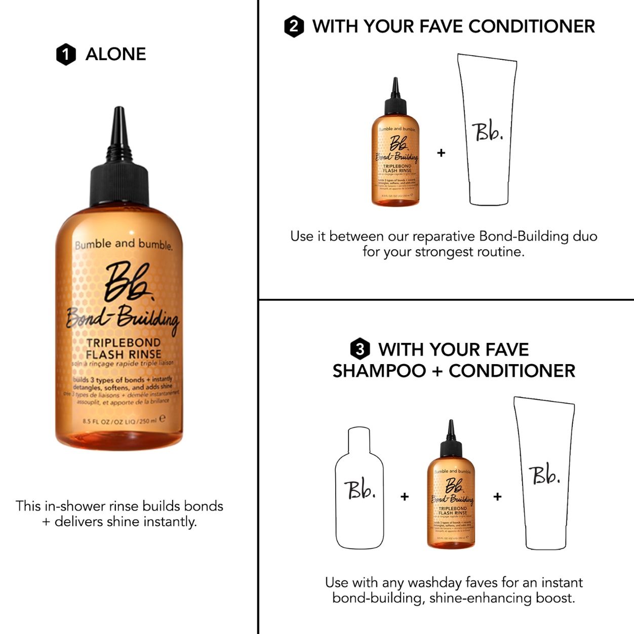 Information related to Bumble and Bumble Bond-Building TripleBond Flash Rinse for Damaged Hair