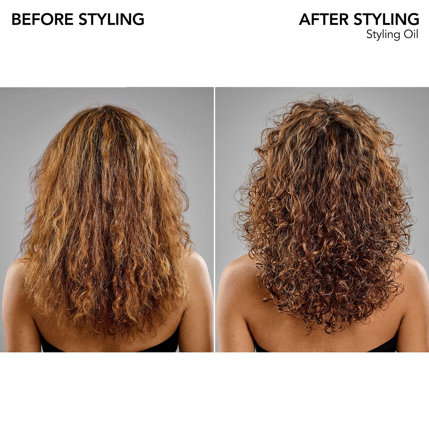 Before and after results of using Bumble and Bumble Styling Oil for Split End Prevention + Anti-Frizz variant: 4 fl oz