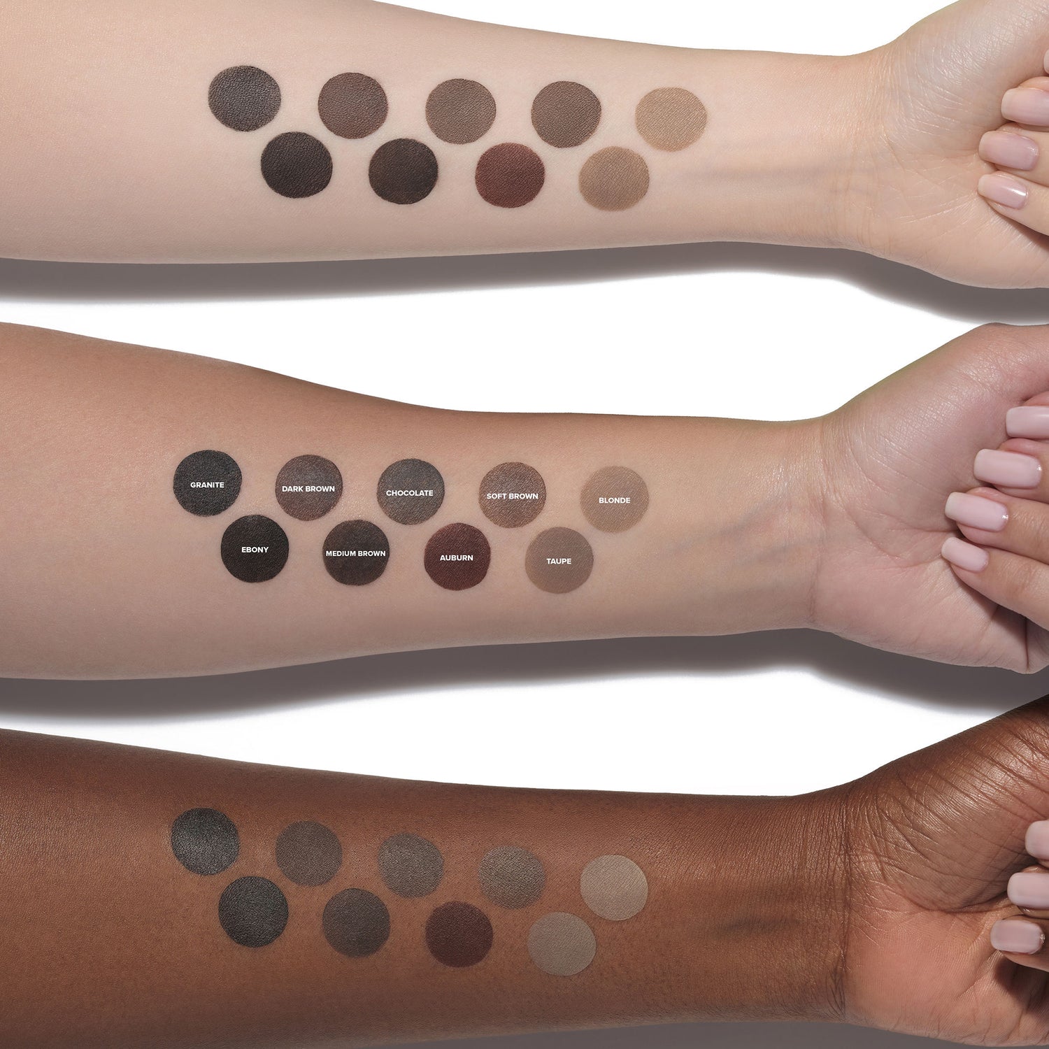 An arm swatch of Anastasia Beverly Hills Volumizing Tinted Brow Gel