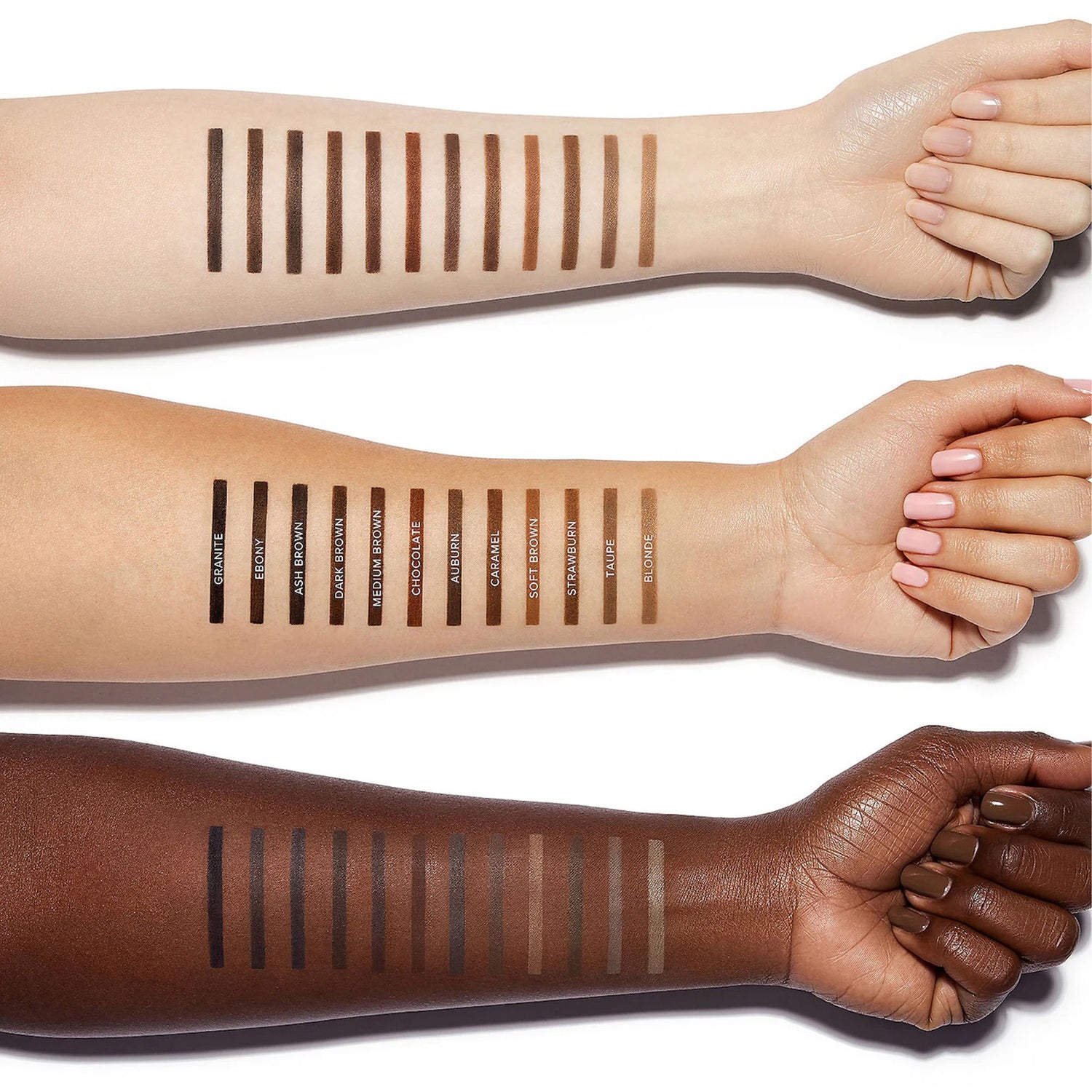 An arm swatch of Anastasia Beverly Hills Brow Definer