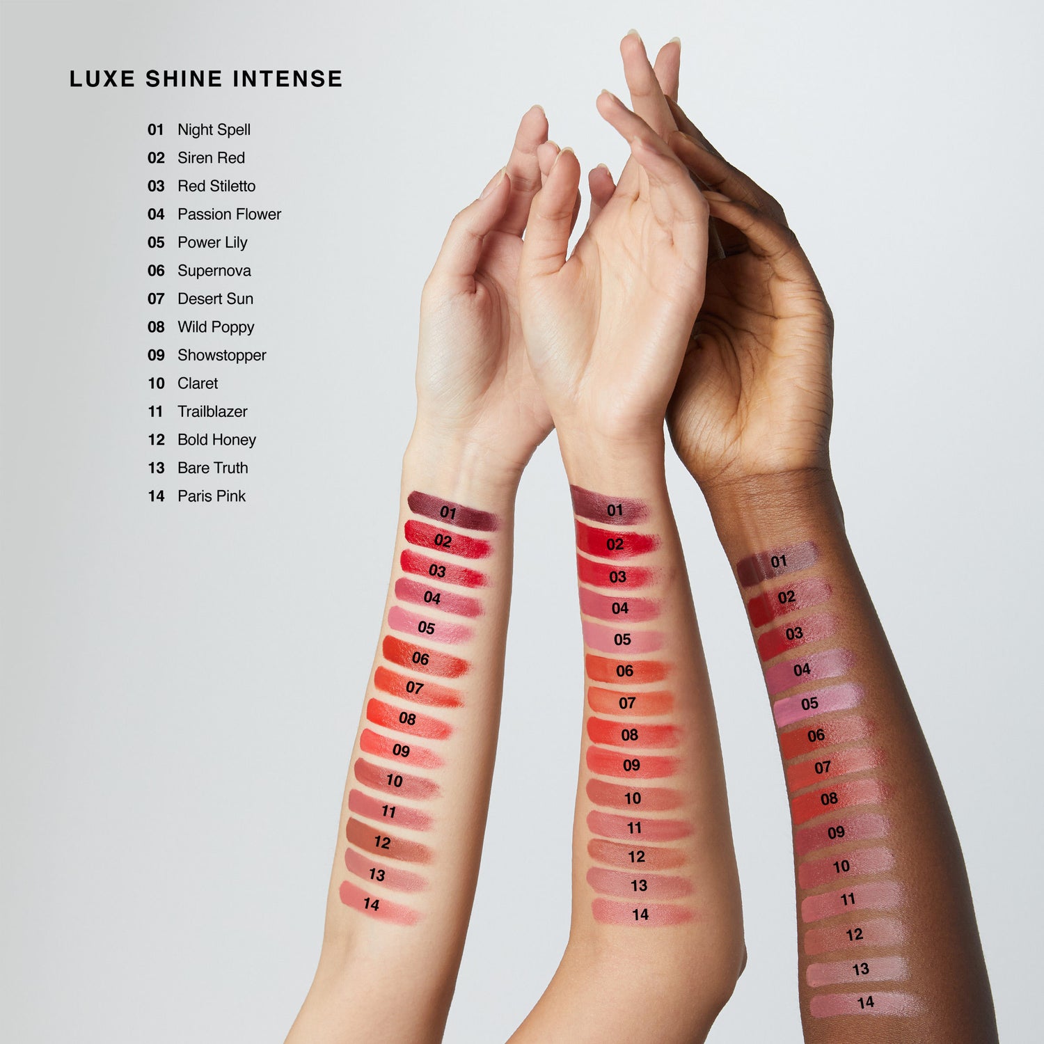 Group swatch image of Bobbi Brown Luxe Shine Intense