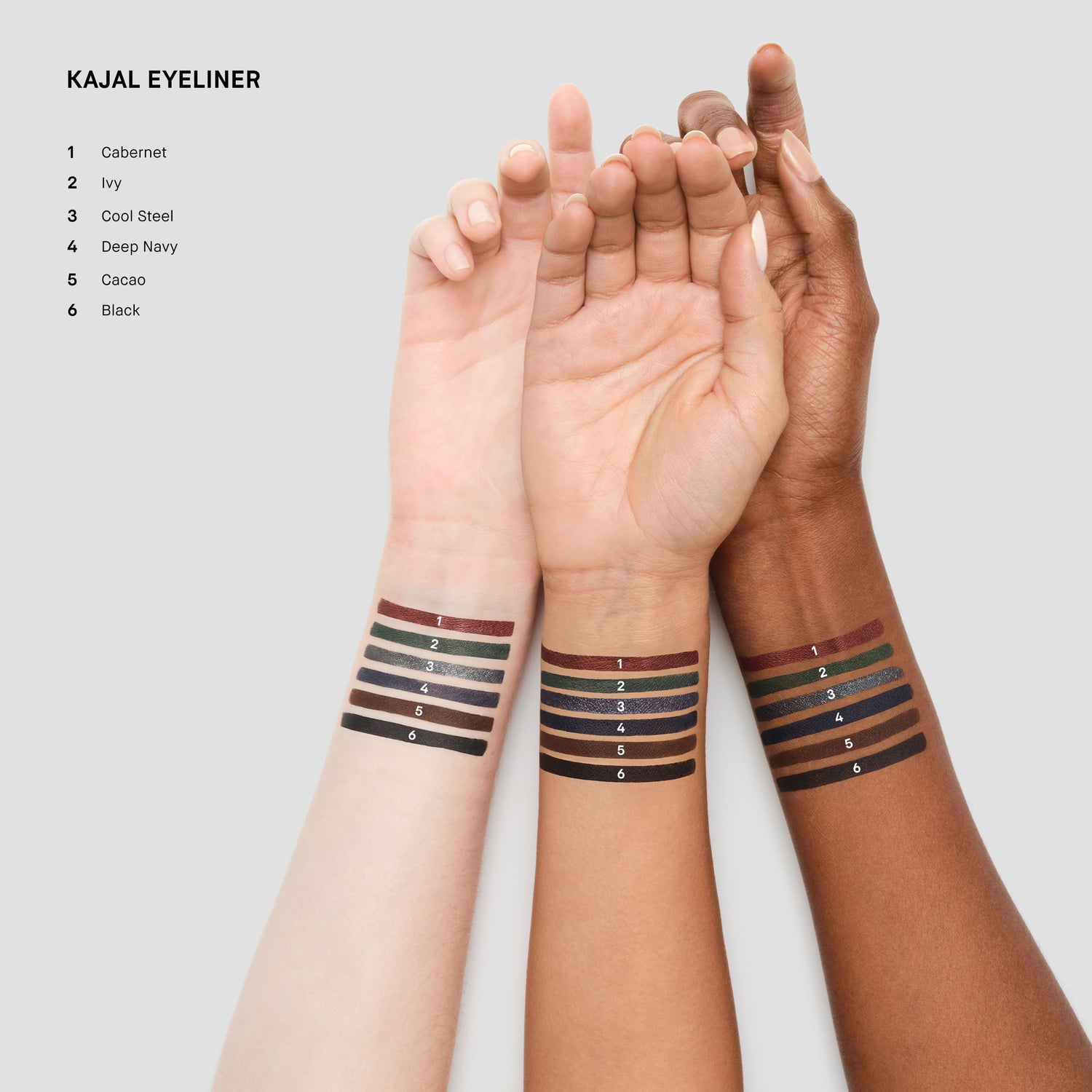 An arm swatch of Bobbi Brown 24 Hour Kajal Waterproof Eyeliner