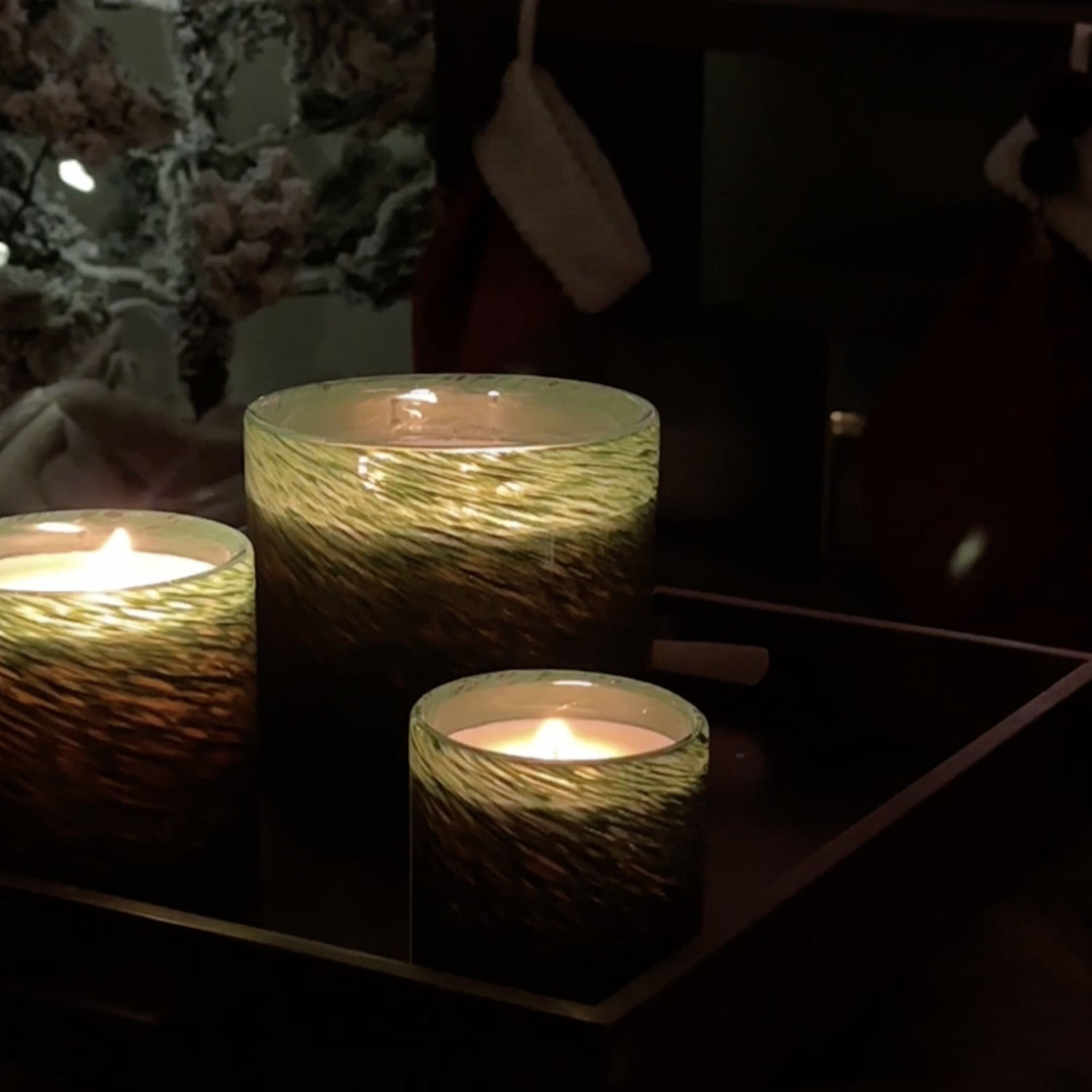 Lifestyle image of Lafco Woodland Spruce Candle (Limited Edition) variant: 6.5 oz (Classic)