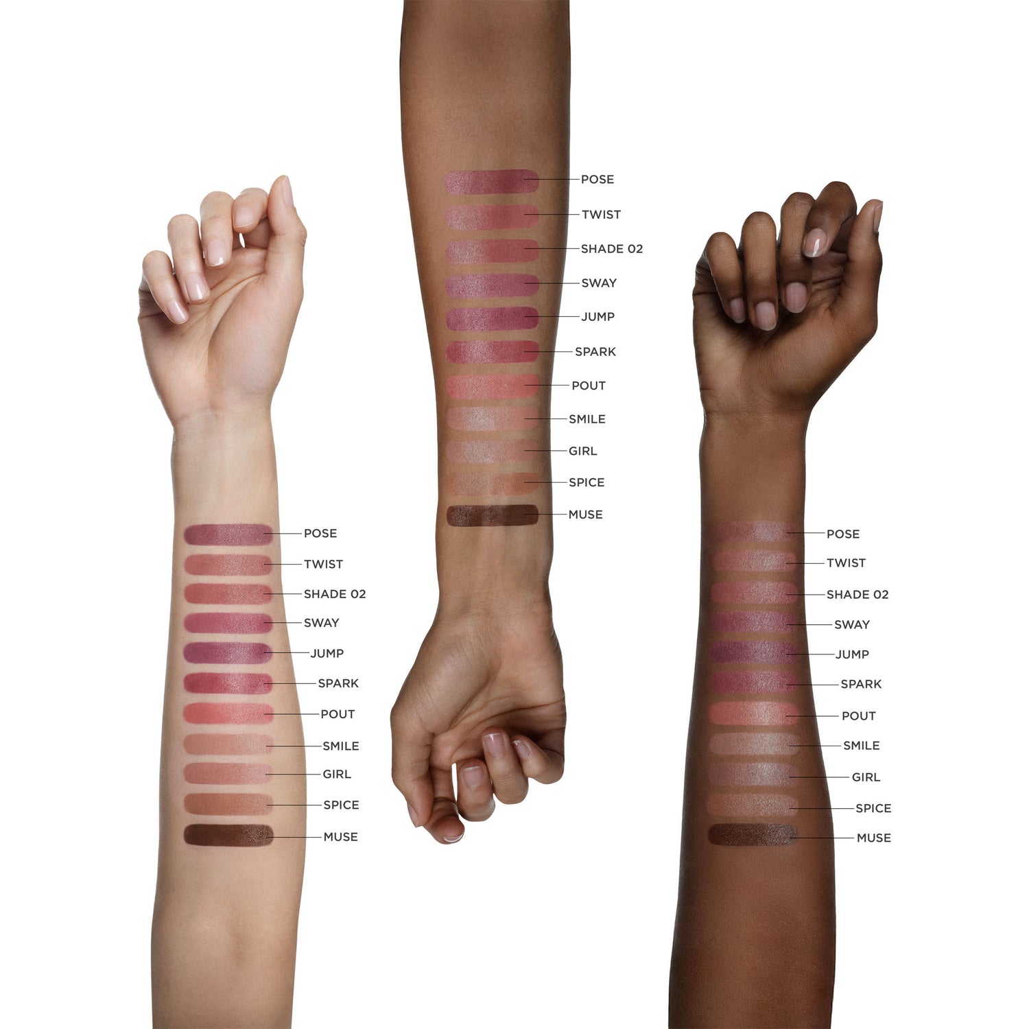 An arm swatch of Victoria Beckham Beauty Posh Lipstick
