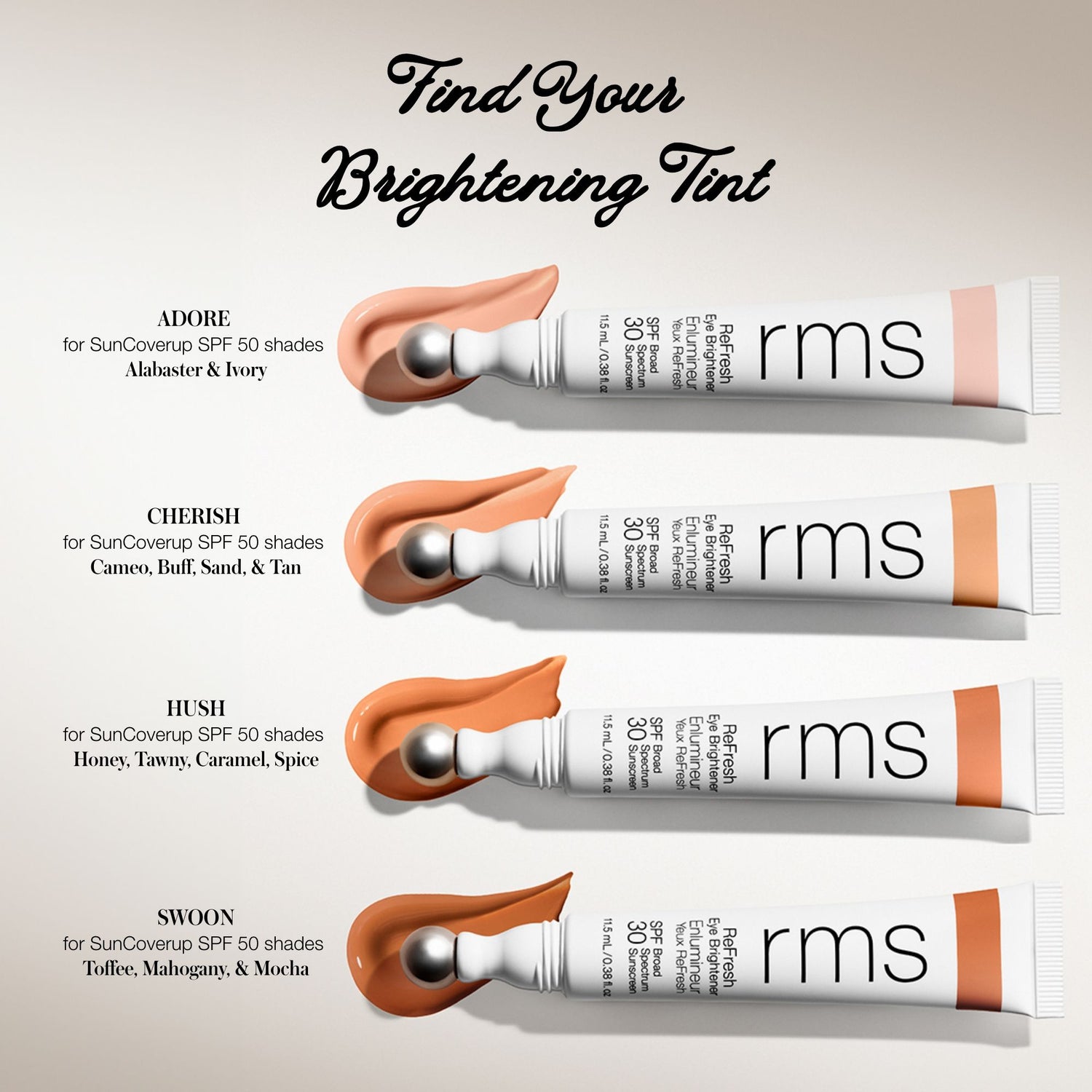 An arm swatch of RMS Beauty ReFresh Eye Brightener Broad Spectrum SPF 30 variant: Adore