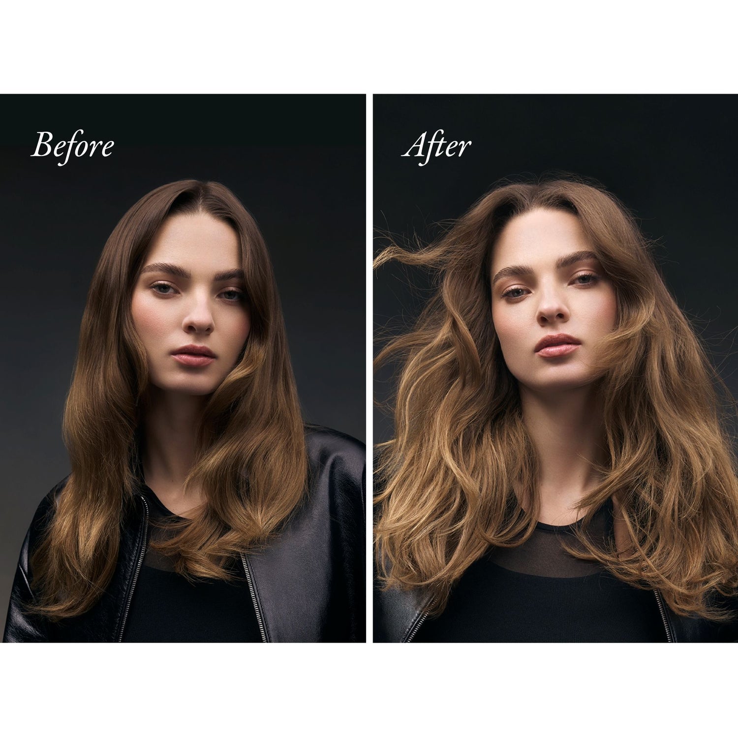 Before and after results of using Oribe Dry Texturizing Spray variant: 2.2 oz
