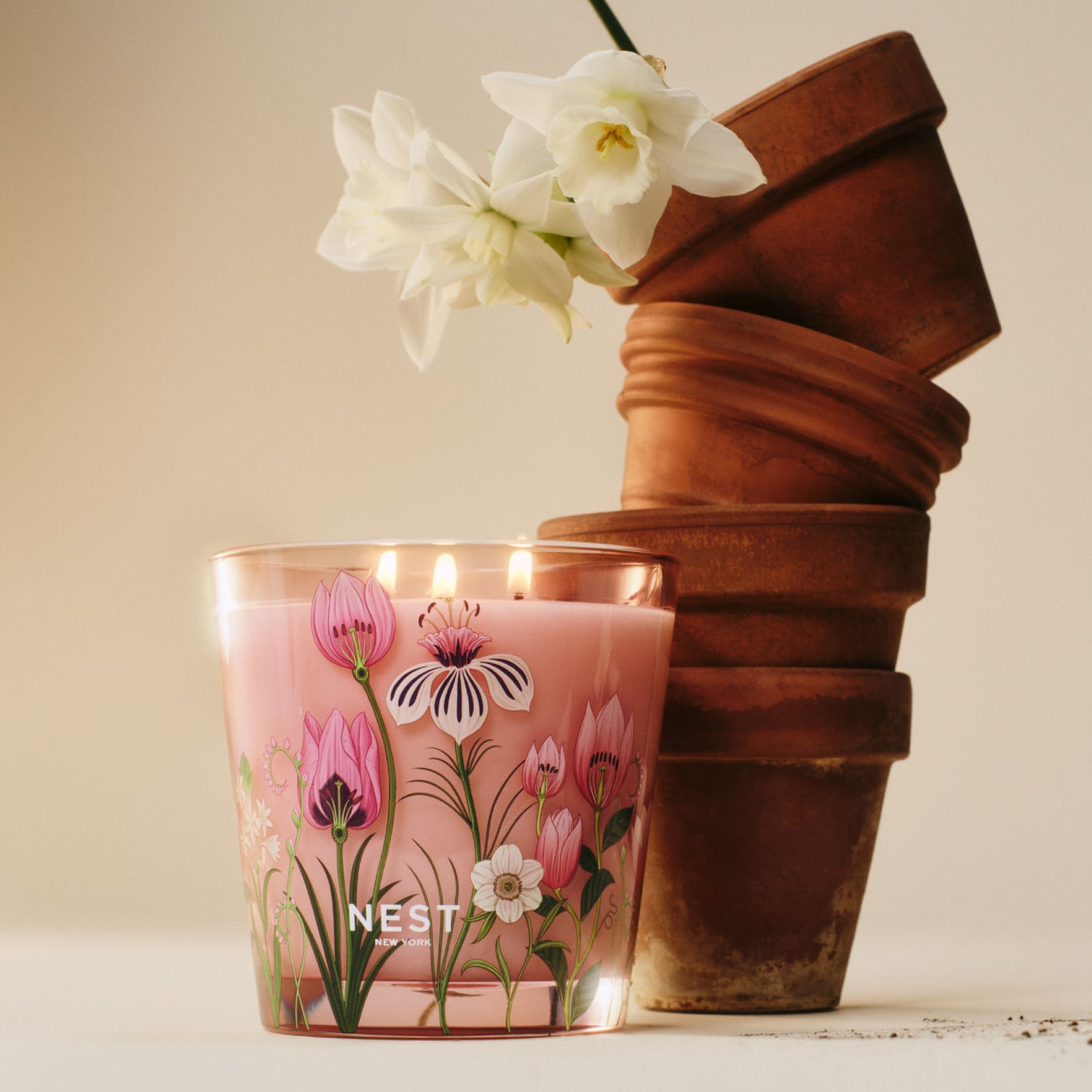 Lifestyle image of Nest Himalayan Salt & Rosewater Decorative Candle