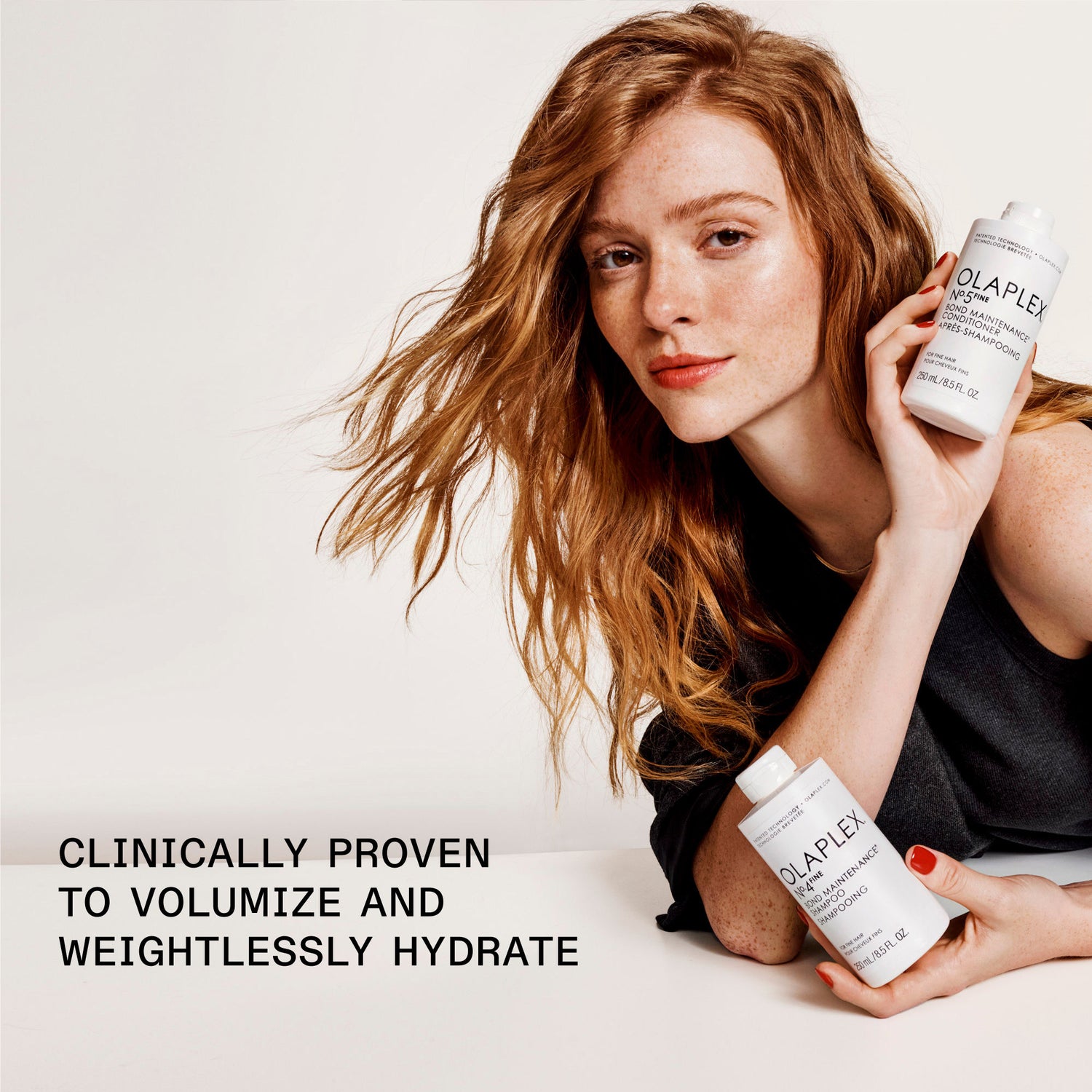 Model image of Olaplex No.5Fine Bond Maintenance Volumizing and Strengthening Conditioner variant: 8.5 fl oz