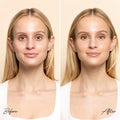 Before and after results of using Solara Suncare Fortune Teller SPF 30 variant: MicroTint 1
