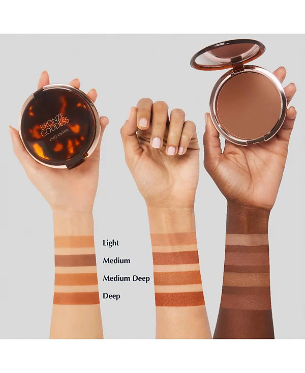 An arm swatch of Estée Lauder Bronze Goddess Powder Bronzer