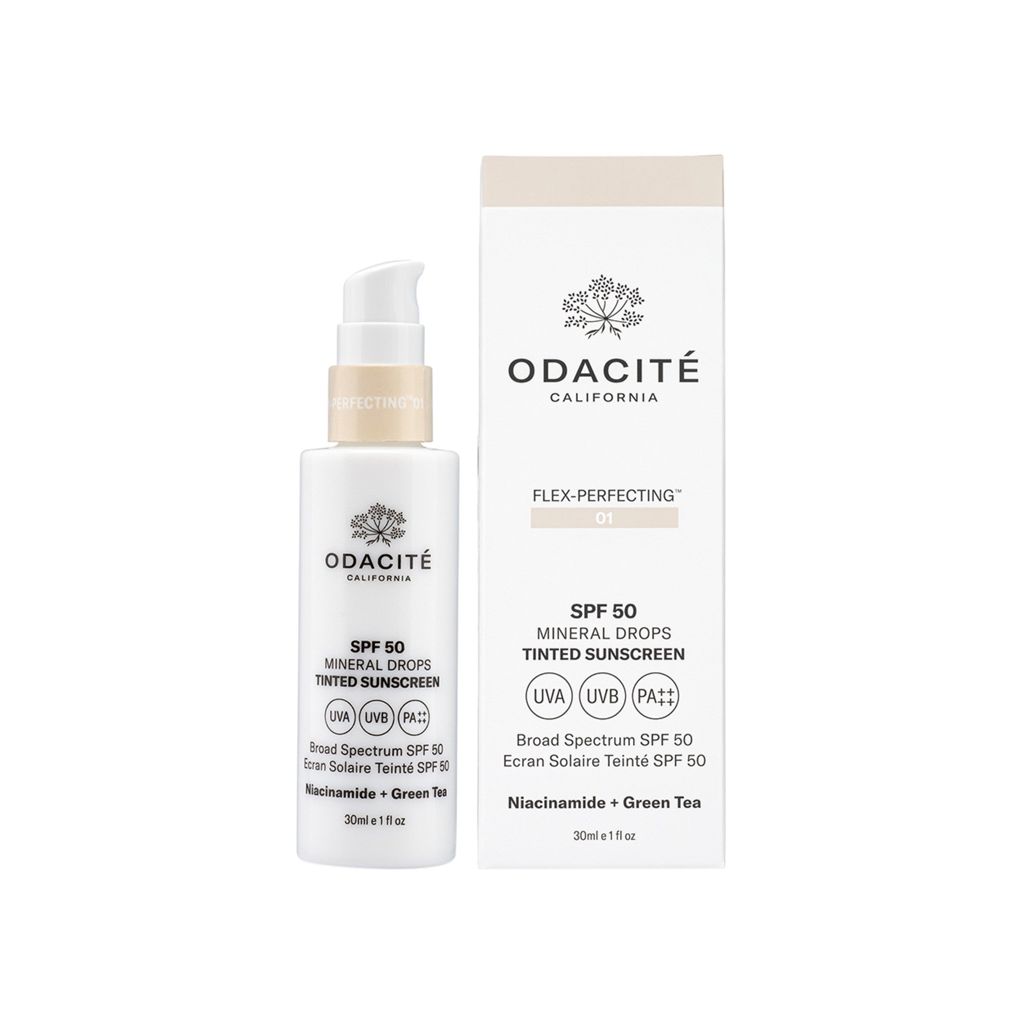 Odacité Flex-Perfecting Mineral Drops Tinted Sunscreen SPF 50 Color/Shade variant: 01 Fair main image.