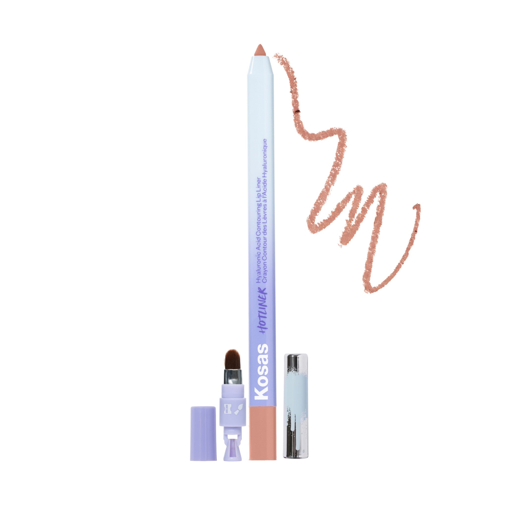 Kosas Hotliner Hyaluronic Acid Contouring Lip Liner Color/Shade variant: 100 main image. This product is in the color nude