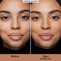 Laura Mercier Real Flawless Weightless Perfecting Foundation Color/Shade variant: 4N1 Ginger before and after image . This product is for medium neutral complexions