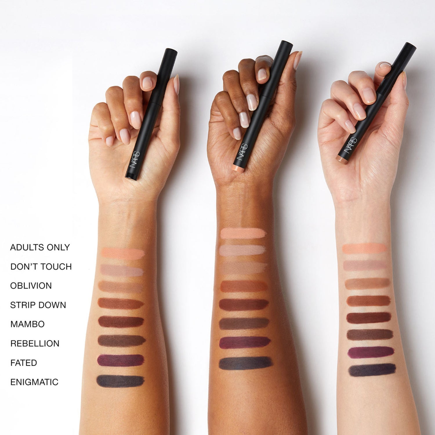 Nars Total Seduction Eyeshadow Stick Color/Shade variant: Adults Only arm swatch image . This product is in the color nude