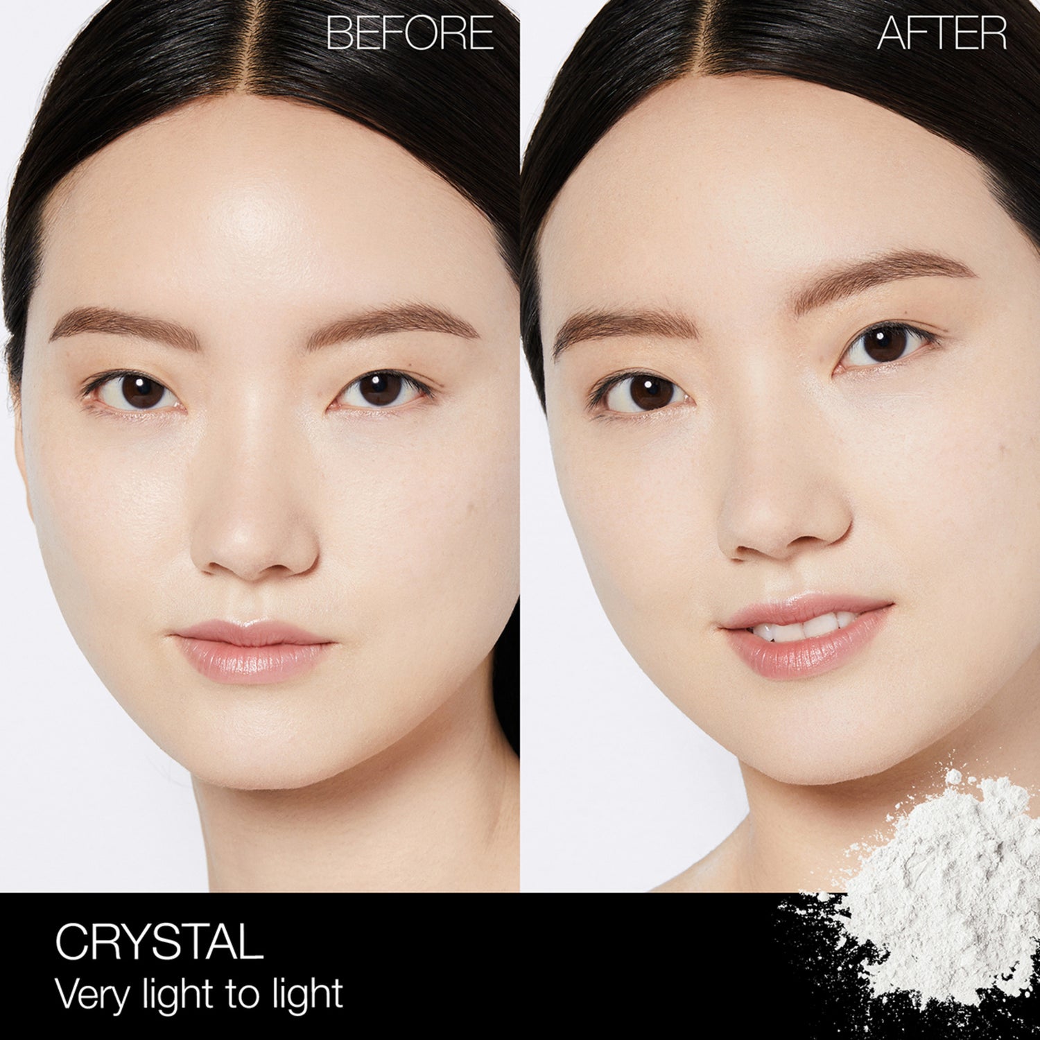 Nars Light Reflecting Pressed Setting Powder Color/Shade variant: Crystal model image . This product is for light complexions