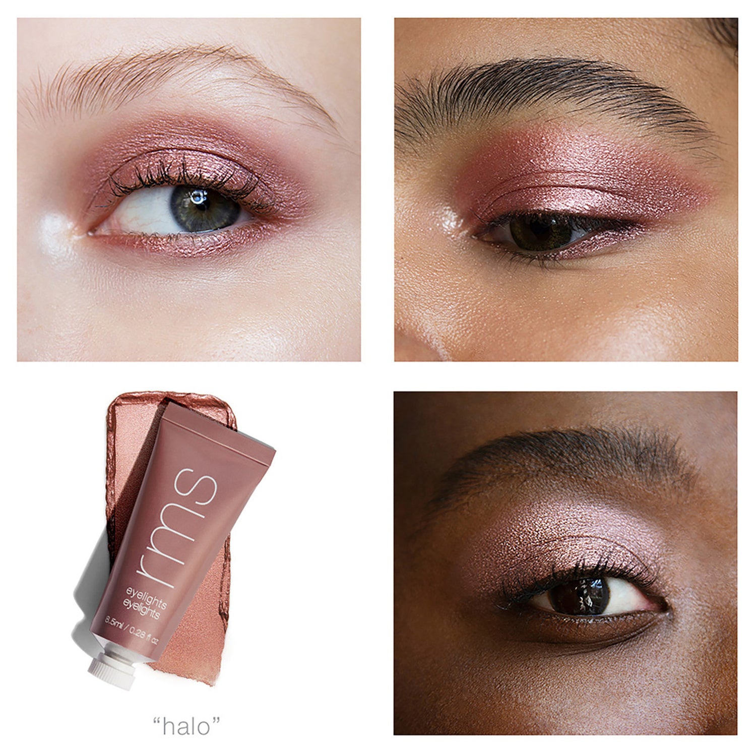 RMS Beauty Eyelights Cream Eyeshadow Color/Shade variant: Halo model image . This product is in the color brown