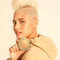Kosas The Sun Show Moisturizing Baked Bronzer Color/Shade variant: Light model image . This product is for light complexions