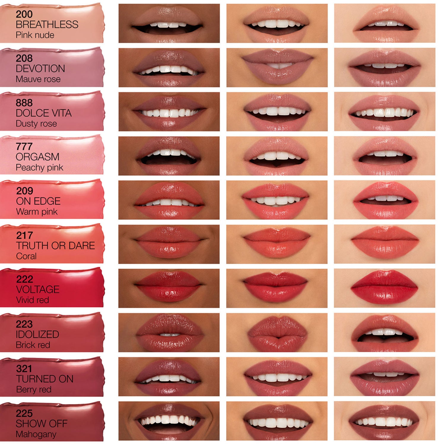 Nars Afterglow Sensual Shine Lipstick Color/Shade variant: Orgasm arm swatch image 2 .