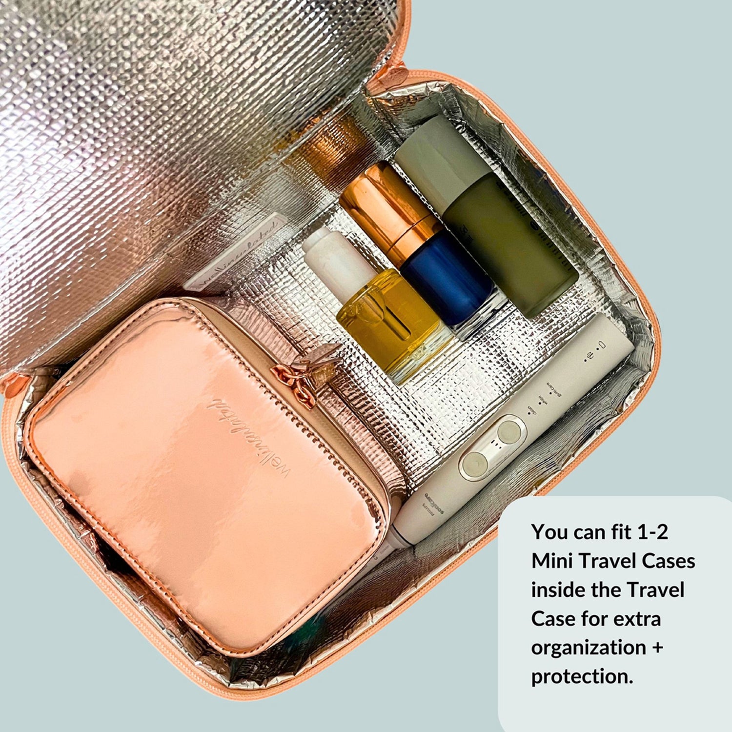 Wellinsulated Performance Mini Travel Case Color/Shade variant: Rose Gold model image 3 .