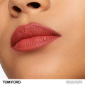 Tom Ford Liquid Lip Luxe Matte Color/Shade variant: Scarlet Screet model image 2 . This product is in the color red