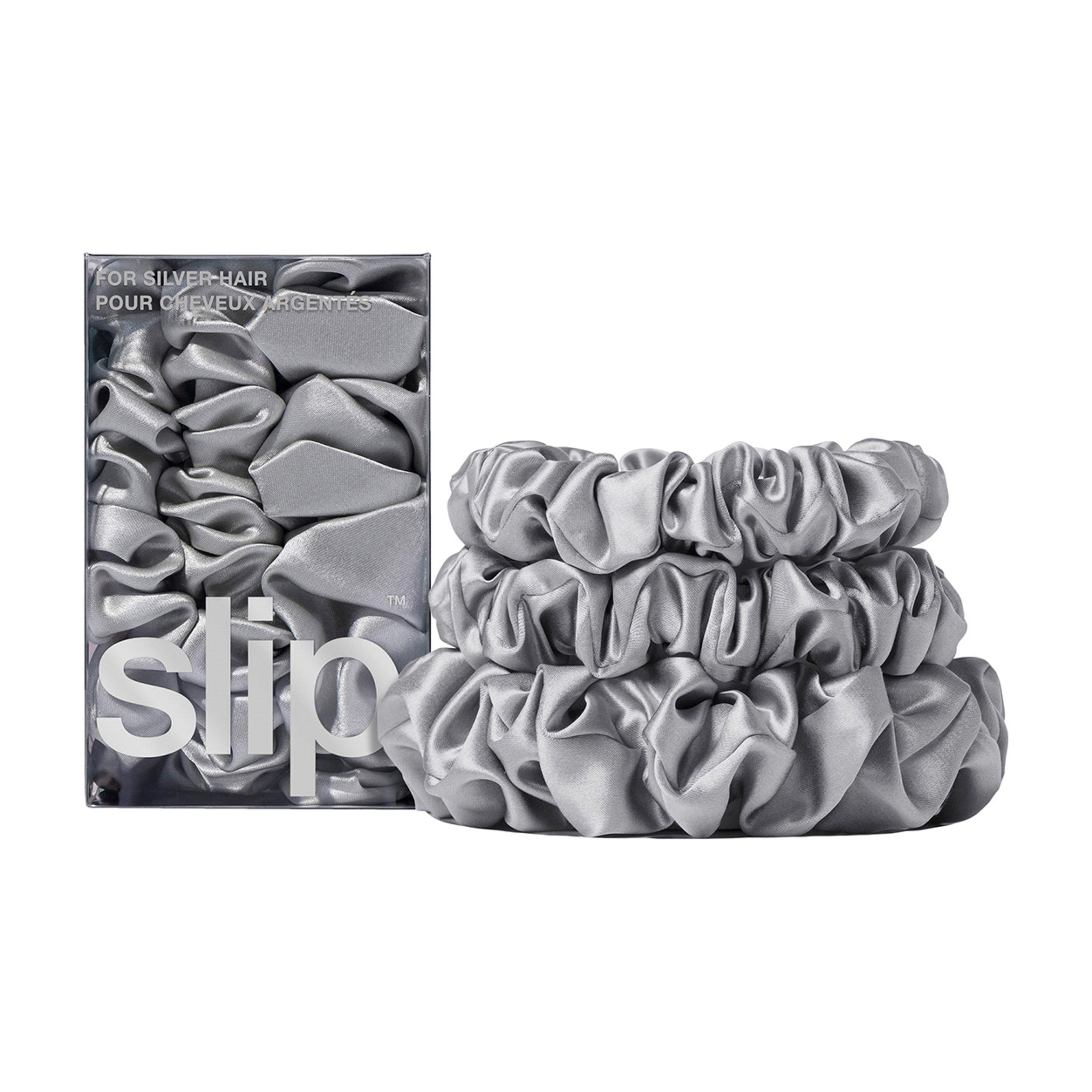 Slip Back to Basics Assorted Scrunchies Color/Shade variant: Silver main image.