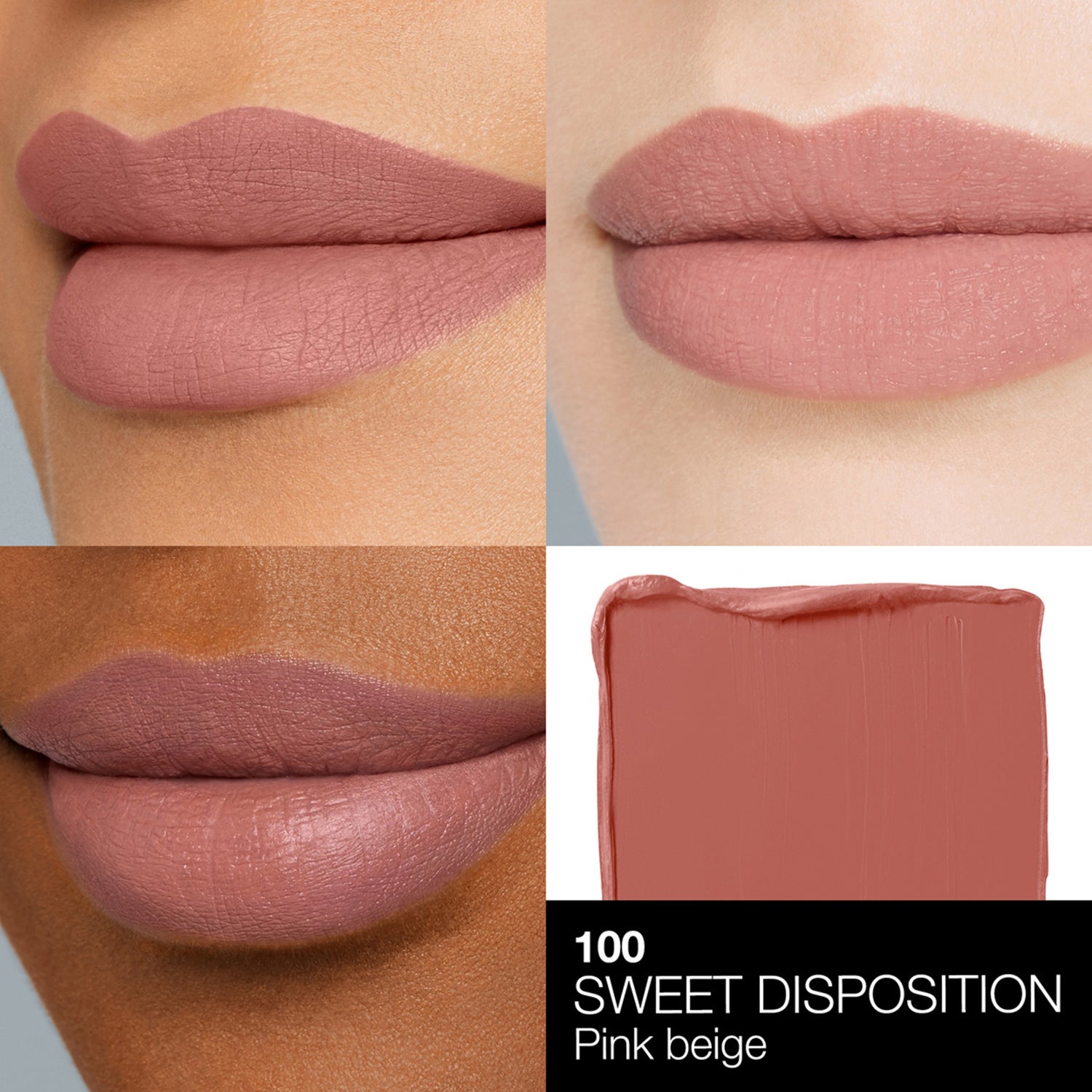 Nars Powermatte Lipstick Color/Shade variant: Sweet Disposition 100 model image 2 . This product is in the color pink