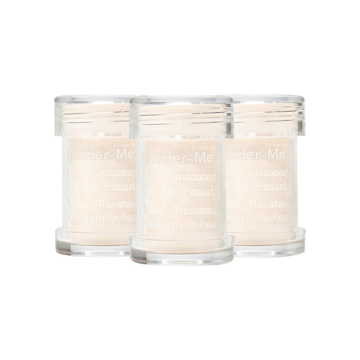 Jane Iredale Powder-Me Dry Sunscreen SPF 30 Color/Shade variant: Transparent closed container image.