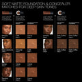 Nars Soft Matte Complete Foundation Color/Shade variant: Zambie shade comparison image . This product is for deep warm complexions
