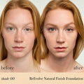 Before and after results of using RMS Beauty ReEvolve Natural Finish Liquid Foundation variant: 00