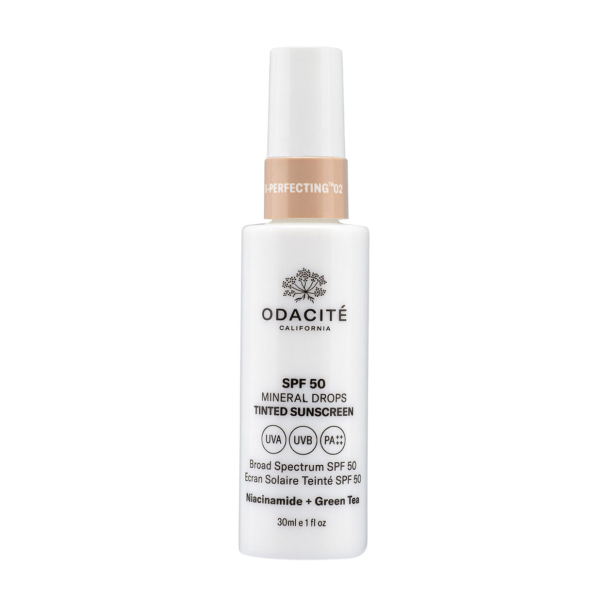 Image of a closed Odacité Flex-Perfecting Mineral Drops Tinted Sunscreen SPF 50 variant: 02 Light-Medium