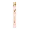 A milky sweet cylindrical Vanilla Rice Eau de Parfum travel spray with a light pink bottle, gold cap, and black text.