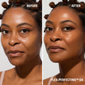 Before and after results of using Odacité Flex-Perfecting Mineral Drops Tinted Sunscreen SPF 50 variant: 04 Medium-Deep