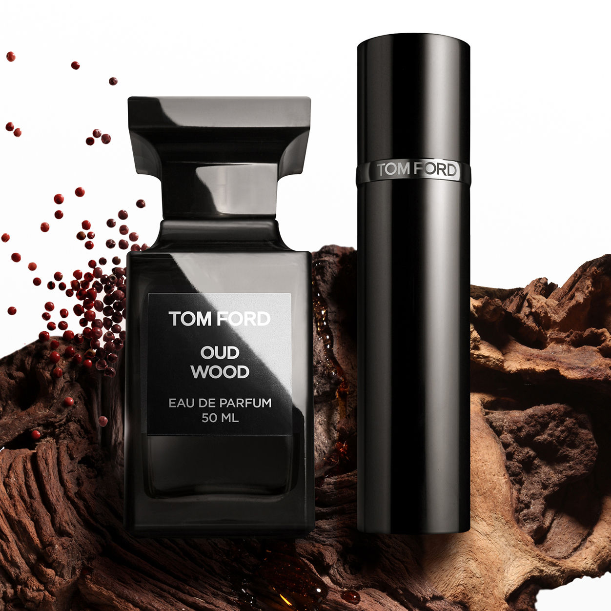 Lifestyle image of Tom Ford Oud Wood Eau de Parfum Spray variant: 0.3 fl oz
