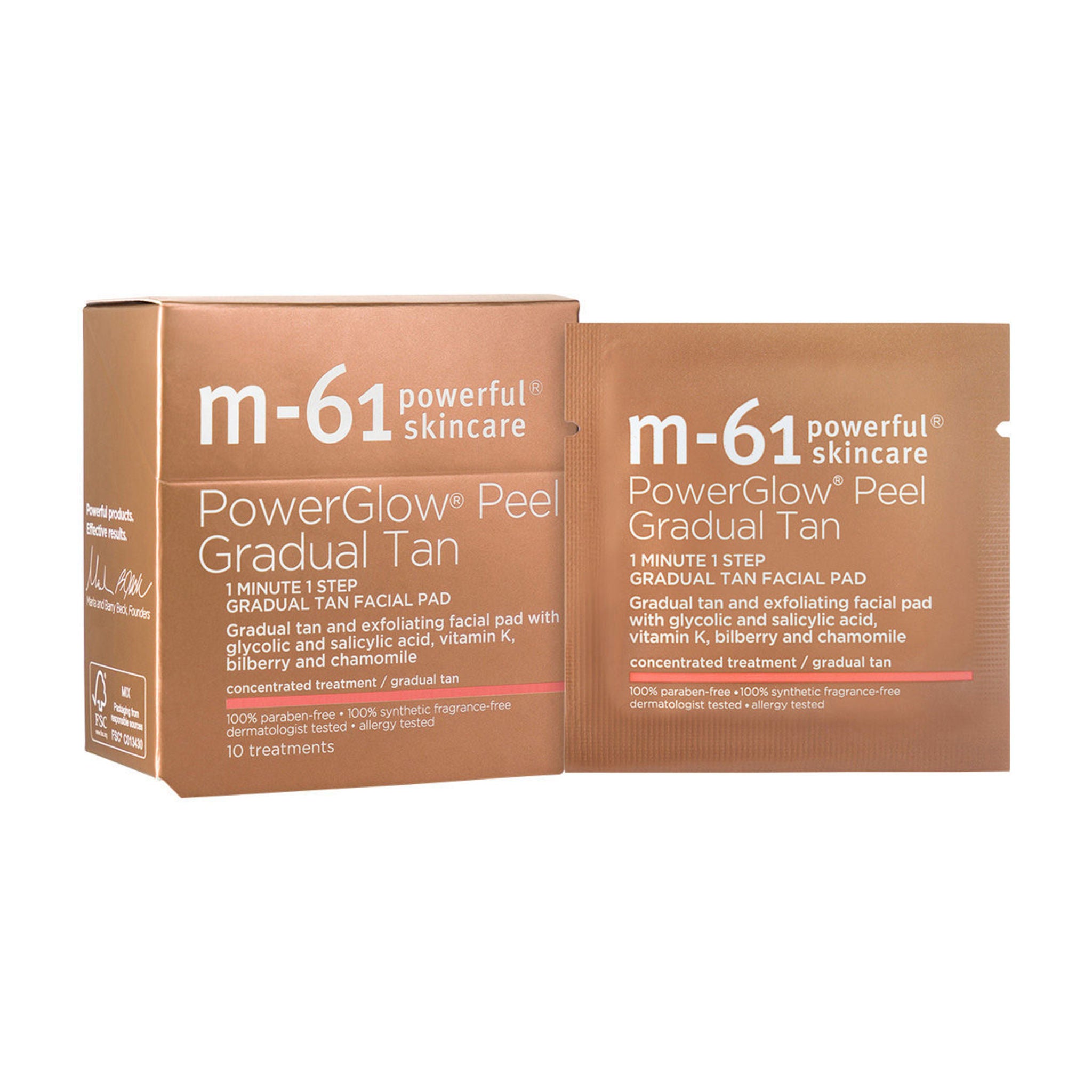 M-61 Powerglow Peel Gradual Tan Size variant: 10 treatments main image.