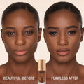 Before and after results of using Charlotte Tilbury Airbrush Flawless Foundation variant: 14 Cool