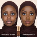 Before and after results of using Charlotte Tilbury Airbrush Flawless Foundation variant: 14 Neutral