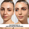 Before and after results of using Odacité Flex-Perfecting Mineral Drops Tinted Sunscreen SPF 50 variant: 1.5 Light
